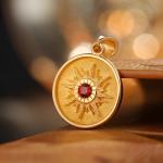 Collector's Eye of the Sun pendant: 18K gold garnet